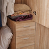 3 Door 3 Drawer Wardrobe Oak Triple Wardrobe Bedroom Furniture Hanging Rail UK