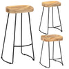 2x Solid Mango Wood Gavin Bar Stools Dining Room Chair Seat Multi Sizes