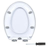 Soft Close Toilet Seat White Bathroom Oval Heavy Duty Universal Hinges Anti Slam