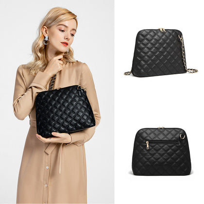 Fashion Ladies Quilted Cross Body Shoulder Bag Women Chain Faux Leather Handbag