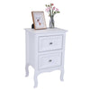 2 X Modern Country Style 2 Drawer Bedside Cabinet Tables White Sold as a PAIR