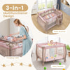3 in 1 Baby Crib Bassinet Bed Infant Changing Table Foldable Toddler Playpen
