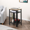 Modern Side Table with 2-Tier Shelves End Table for Bedroom, Living Room