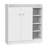 Shoe Storage Cabinet Footwear Rack Stand Organiser w/Adjustable Shelves White