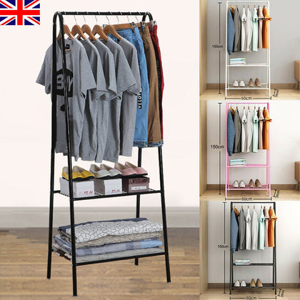Clothes Rail Rack Garment Dress Shirts Hanging Display Stand Shoes Storage Shelf