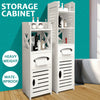 White Bathroom Cabinet Free Standing Cupboard Storage Unit 3/4 Tiers With 1 Door