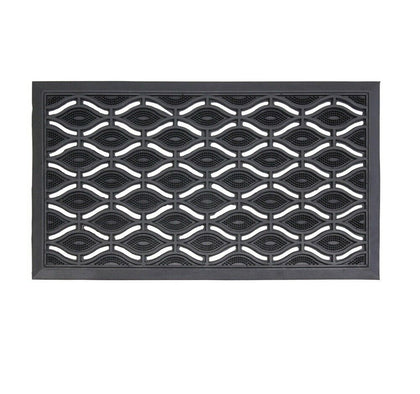 Eyes Design Outdoor Rubber Scraper Door Mat 40cm x 70cm Slip Resistant