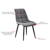 Set of 2 Blue Grey Velvet Dining Chairs Dinning Kitchen Room Metal Leg Padded