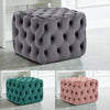 Chesterfield Footstool Deep Button Velvet Ottoman Pouffe Seat Coffee Table Grey