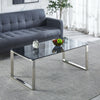 Modern Grey Glass Lounge Living Room Coffee Table Metal Chrome Legs Home Office