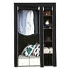 Double Door Fabric Canvas Wardrobe Clothes Storage Organiser Shelves