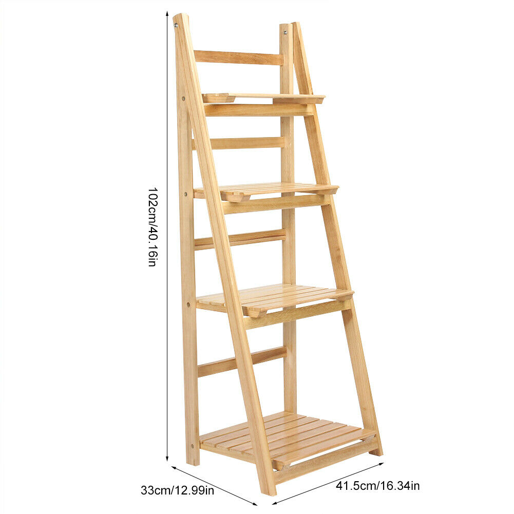 Ladder Plant Flower Pot Shelf Stand Bookcase Garden Storage Rack Display Folding