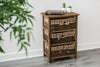 WICKER BASKET STORAGE UNIT CHIC BEDSIDE TABLE CABINET CHEST DRAWERS MAIZE TABLE