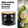 3-Tier Round End Table Coffee Snack Table Rustic Storage Side Table Nightstand