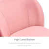 Velvet Accent Chair w Foam Padding Curved Back Wood Legs for Home & Office Pink