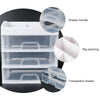 4 Tier Large Makeup Brush Cosmetic Desktop Organiser 3 Drawer Storage Case Boxes