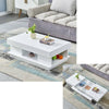 High Gloss End Table White Coffee Table with Hidden Storage Space Livingroom BN
