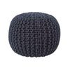 Cotton Knitted Pouffe & Footstool Round Large Chunky Ottoman Stool