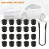 Set of 20 19mm BLACK WHEEL NUT BOLT COVERS CAPS FOR ANY CAR LOCKING