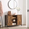 Industrial Storage Sideboard Rustic Metal Cupboard 2 Door Shelf Vintage Cabinet