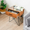 Small Industrial Side Table Vintage Style Bedside Nightstand Cabinet Urban Unit