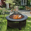 Outdoor XL Steel Firepit Backyard Garden Heater Stove Wood Burning BBQ Fire Pit