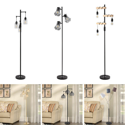 Standard Black Floor Lamp Metal Base Reading Bedroom LivingRoom Adjustable Light