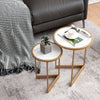 Round Nesting Table Set of 2 Modern Coffee Tables Side Table Nightstand