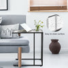 Sofa Side Table C-Shaped Industrial Coffee Snack Table Laptop Stand Over Bed End