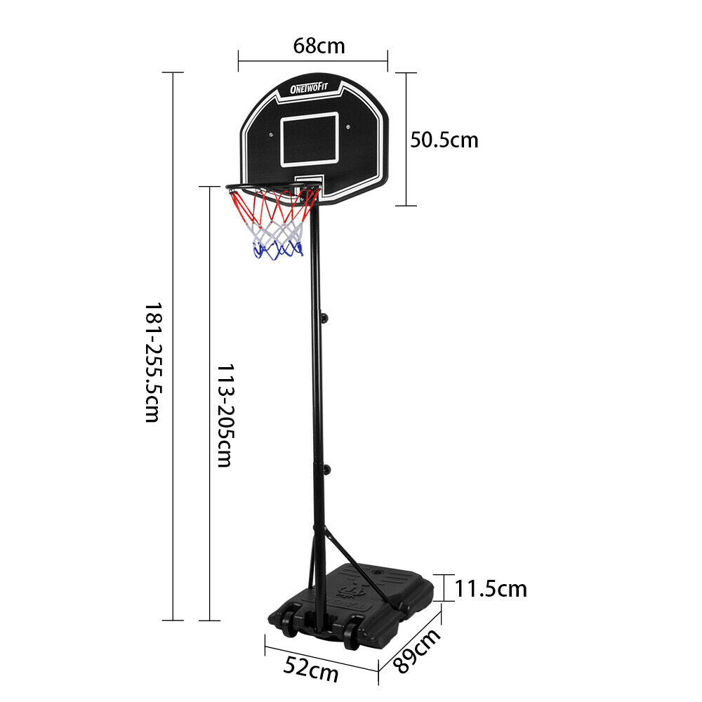 Free Standing Basketball Hoop Net Backboard Stand Set Adjustable Portable Wheels