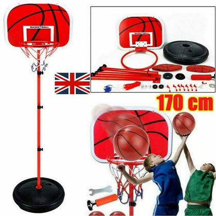 170cm Adjustable Free Standing Basketball Hoop Net Kids Backboard Stand Rack Set