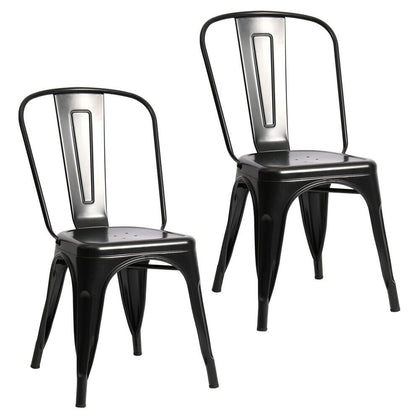 2/4x Industrial Tolix Dining Chair Stacking Kitchen Bistro Cafe Chairs Metal