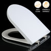 Luxury White Slow Soft Close Toilet Seat D Shaped Top Fixing Hinges Heavy Duty