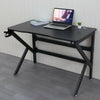 Gaming Table LED Black Computer Racing Desk RGB with Cup Holder Headphone Hook