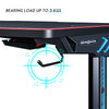 Gaming Table with LED Black Computer Racing Desk with Cup Holder Headphone Hook