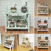 2 Tier Flower Plant Pot Stand Folding Display Ladder Shelf Garden Storage Rack