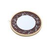LED Lighted Metal Framed Glass Mirror Wood Carving Wall Hanging Dressing Make-Up