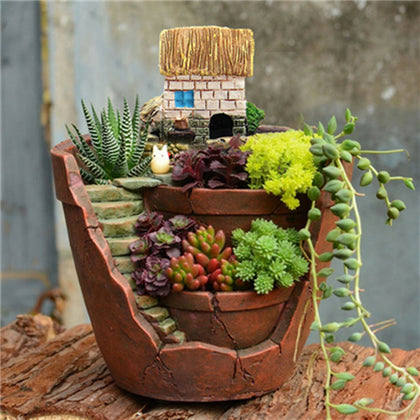 Garden Resin Plant Flower Basket Pot Sky Garden Succulent Resin Herb Cactus Box