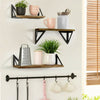 Rustic Industrial Style Wooden Metal Wall Floating Shelf Storage Shelving Unit