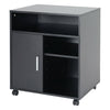Printer Stand Moveable Filing Cabinet with Storage Shelves Wheels Wood Side Desk