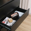 Modern Black Bedside Table Cabinet w/4 Drawers Nightstand Storage Furniture