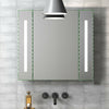 Luxury Bathroom Cabinet with Mirror LED Lights 220V Socker Sensor Dimister Pad