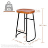 2 x Vintage Bar Stool Metal Wooden Industrial Retro Seat Kitchen Pub Counter