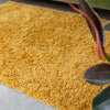 Shaggy Rug Thick Soft Bedroom Rugs Mustard Yellow Non Shed Living Room Rug