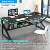 Black Home Office Computer Desk with Shelves Desktop PC Table Study Workstation
