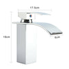 Waterfall Bathroom Sink Counter Square Taps Basin Mixer Tap Chrome Mono Faucet