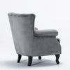 Occasional Velvet Armchair Upholstered Oyster Winged Chair Fireside Sofa Lounge