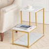 3 Tiers Sofa End Side Coffee Table Bedside Table Night Stand Lamp Marble Effect