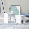 High Gloss Nest of 2Coffee Table Side End Tables Living Room Side Desk Furniture