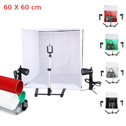 60cm LED Light Room Photo Studio Photography Lighting Tent Kit Backdrop Mini Box